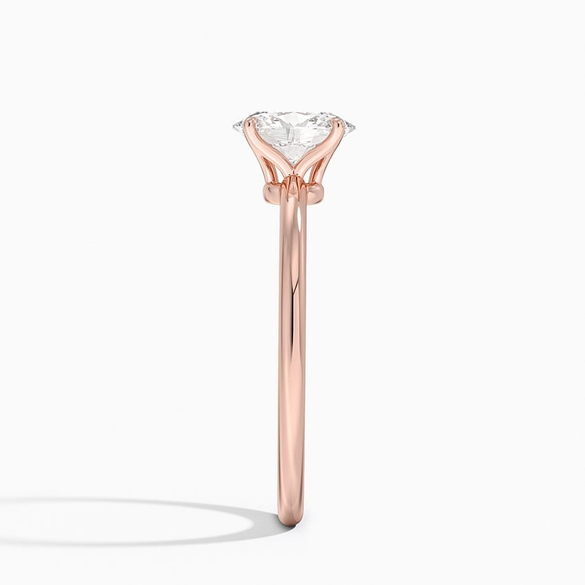 Sparkler Round 4-Prong Solitaire Moissanite Engagement Ring Rose Gold