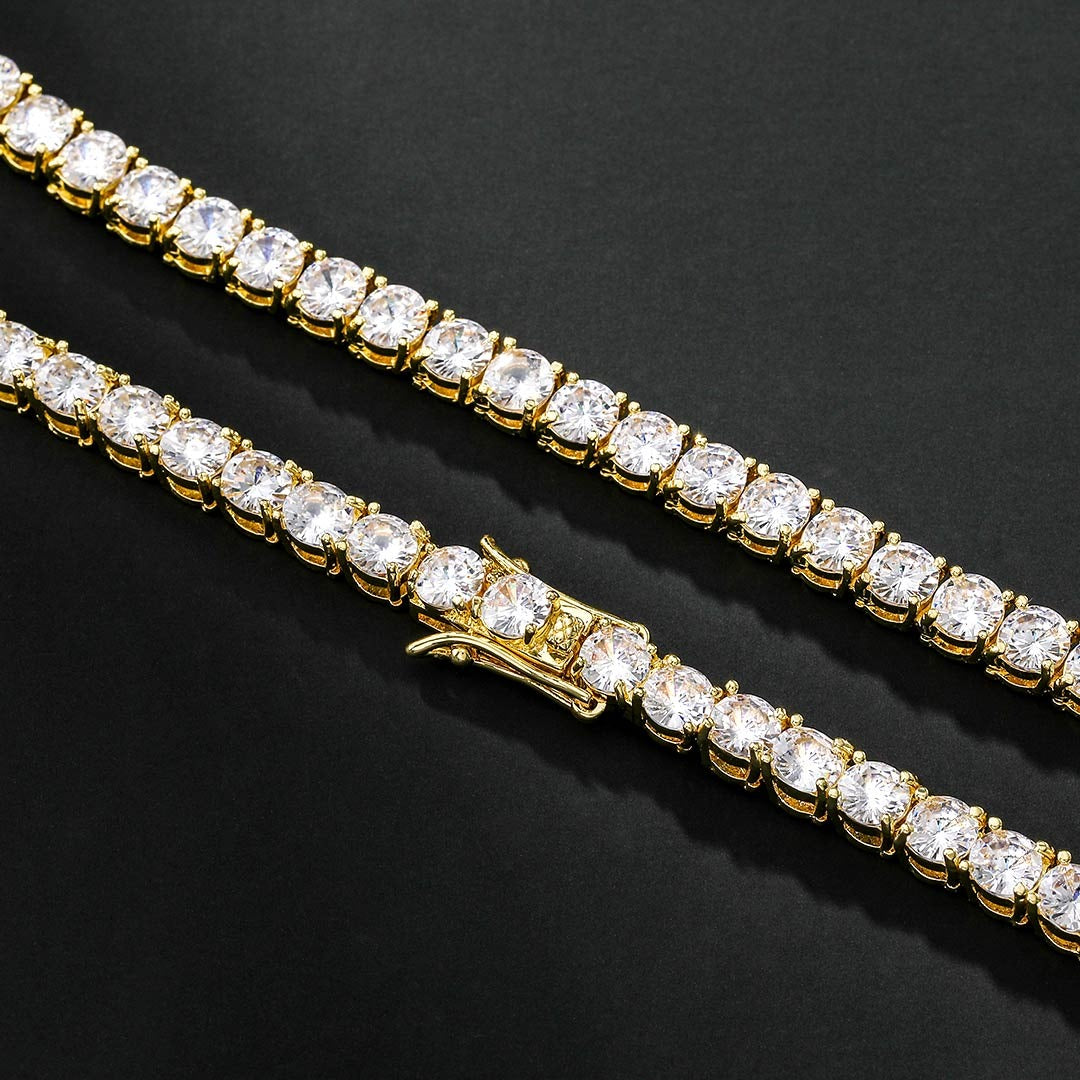 Spectrum 5mm Moissanite Tennis Chain Yellow Gold