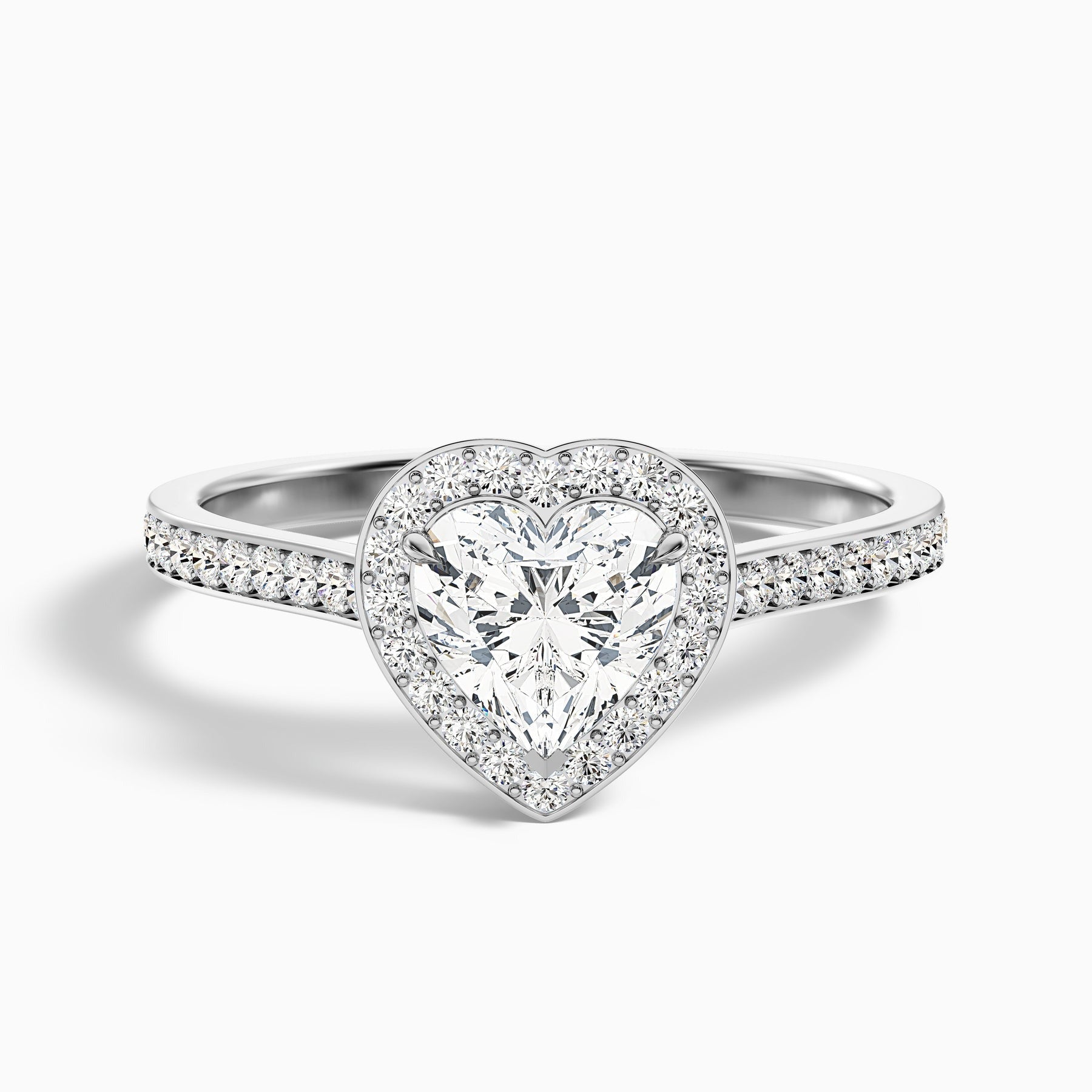 Starlight 1 Carat Heart Shaped Halo Pave Lab Grown Diamond Ring