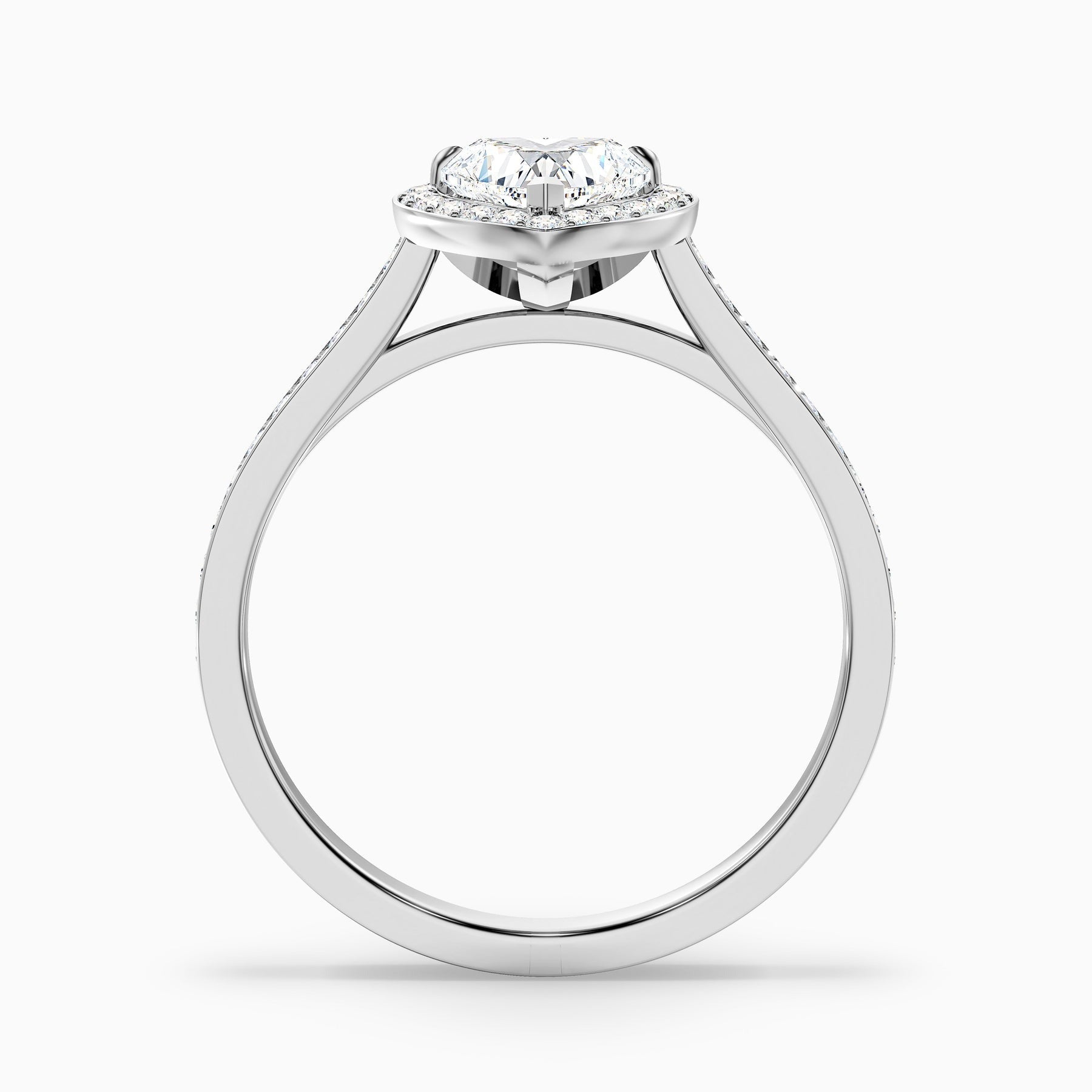 Starlight 1 Carat Heart Shaped Halo Pave Lab Grown Diamond Ring