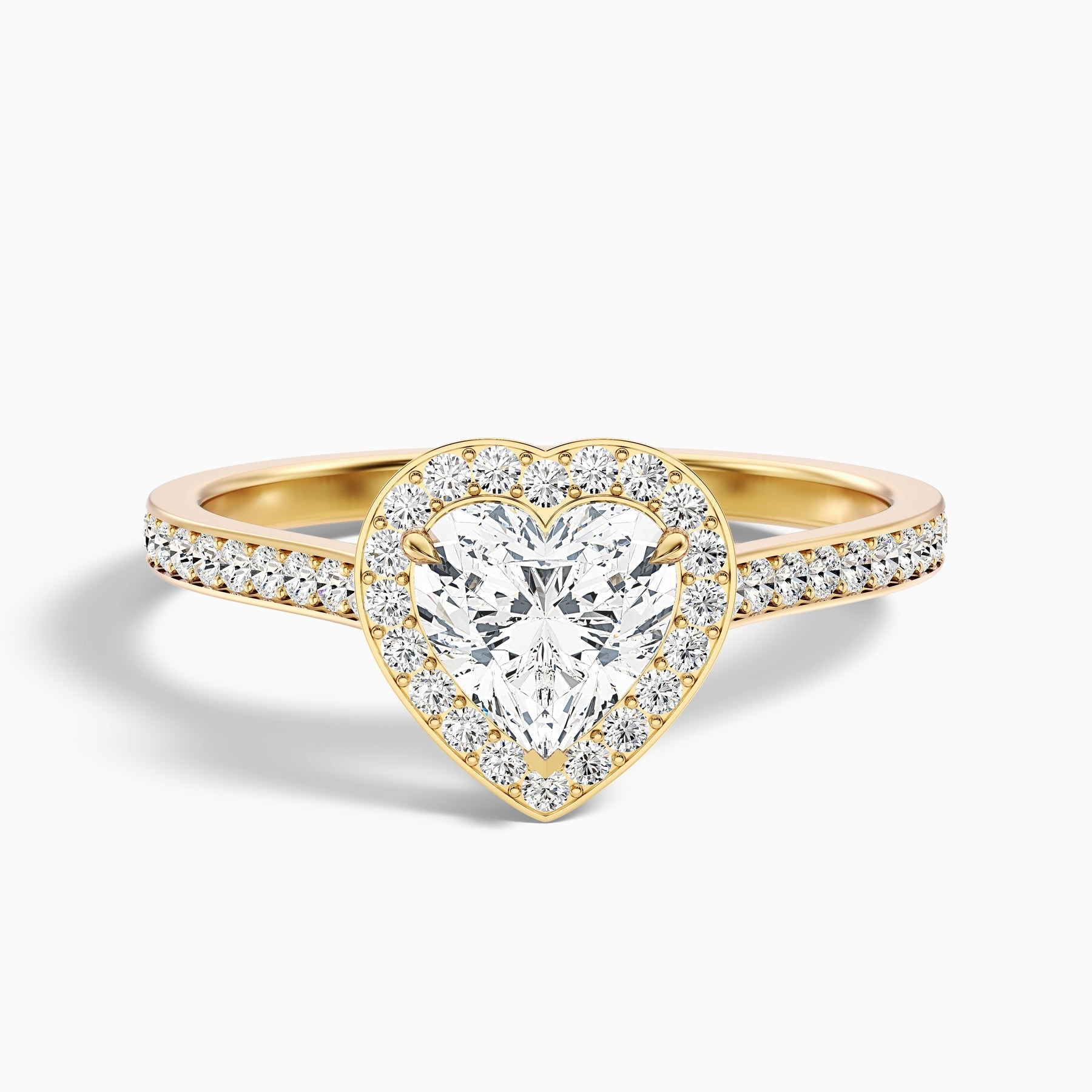 Starlight 1 Carat Heart Shaped Halo Pave Lab Grown Diamond Ring