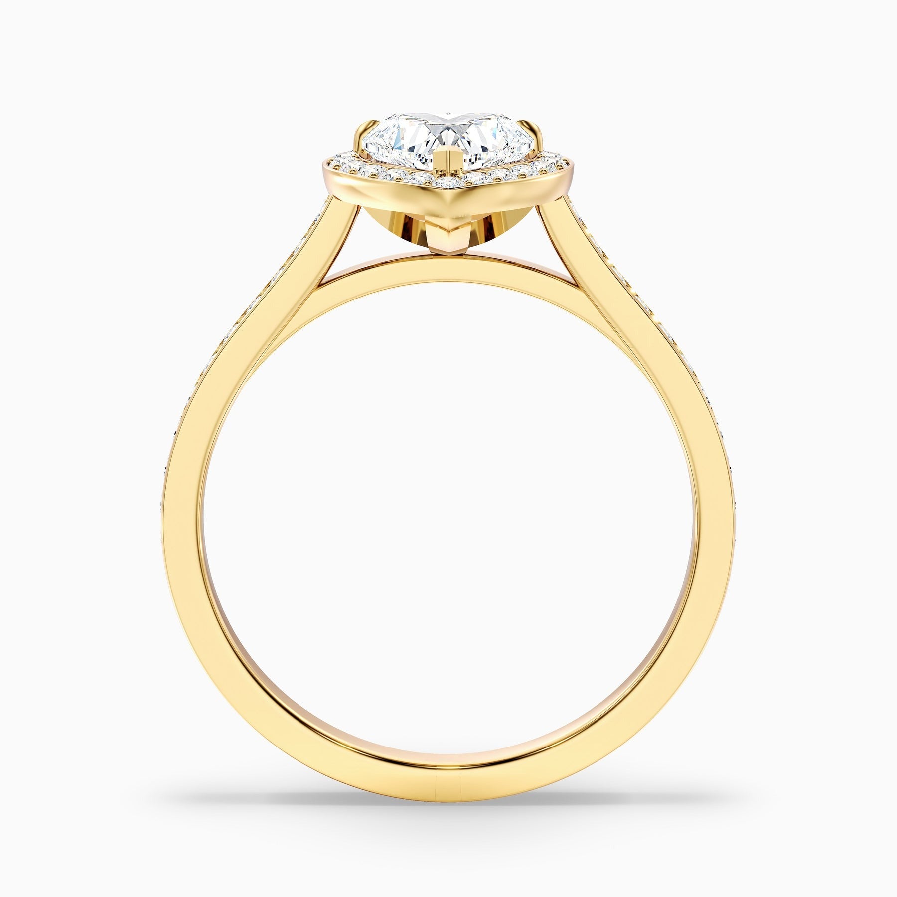 Starlight 1 Carat Heart Shaped Halo Pave Lab Grown Diamond Ring