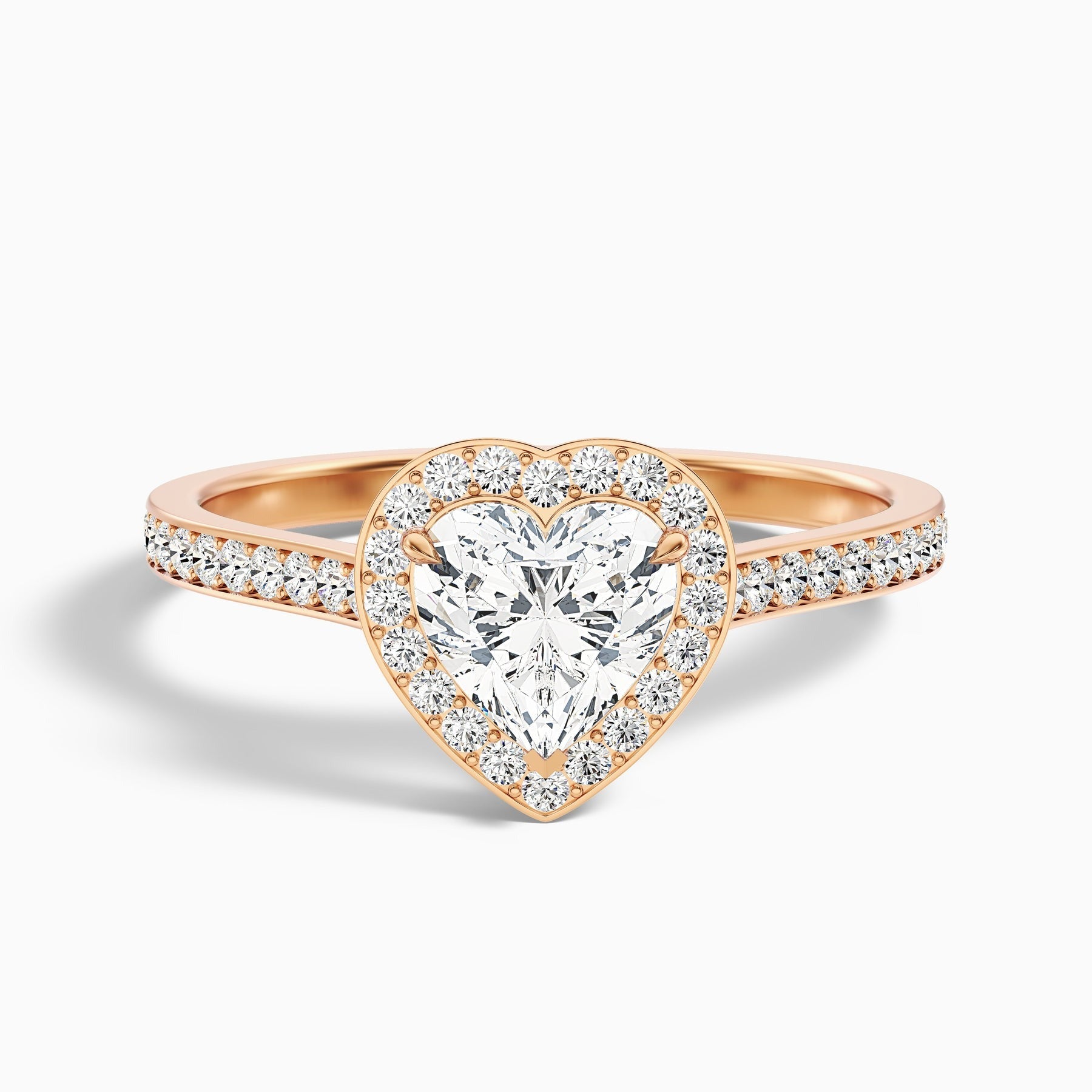 Starlight 1 Carat Heart Shaped Halo Pave Lab Grown Diamond Ring