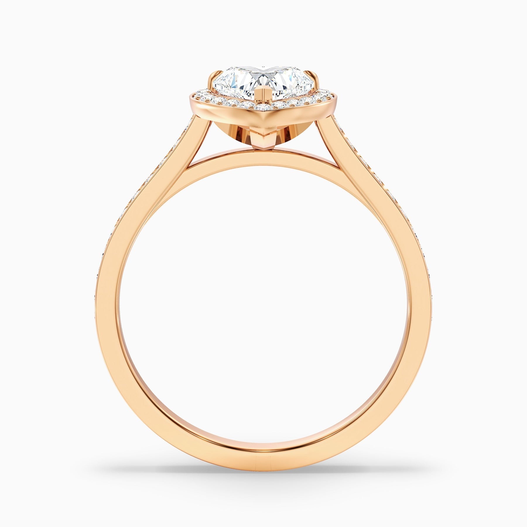 Starlight 1 Carat Heart Shaped Halo Pave Lab Grown Diamond Ring