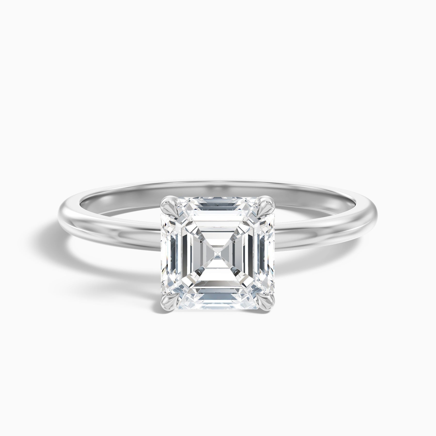 Starlume Asscher Cut Solitaire Lab Grown Diamond Engagement Ring