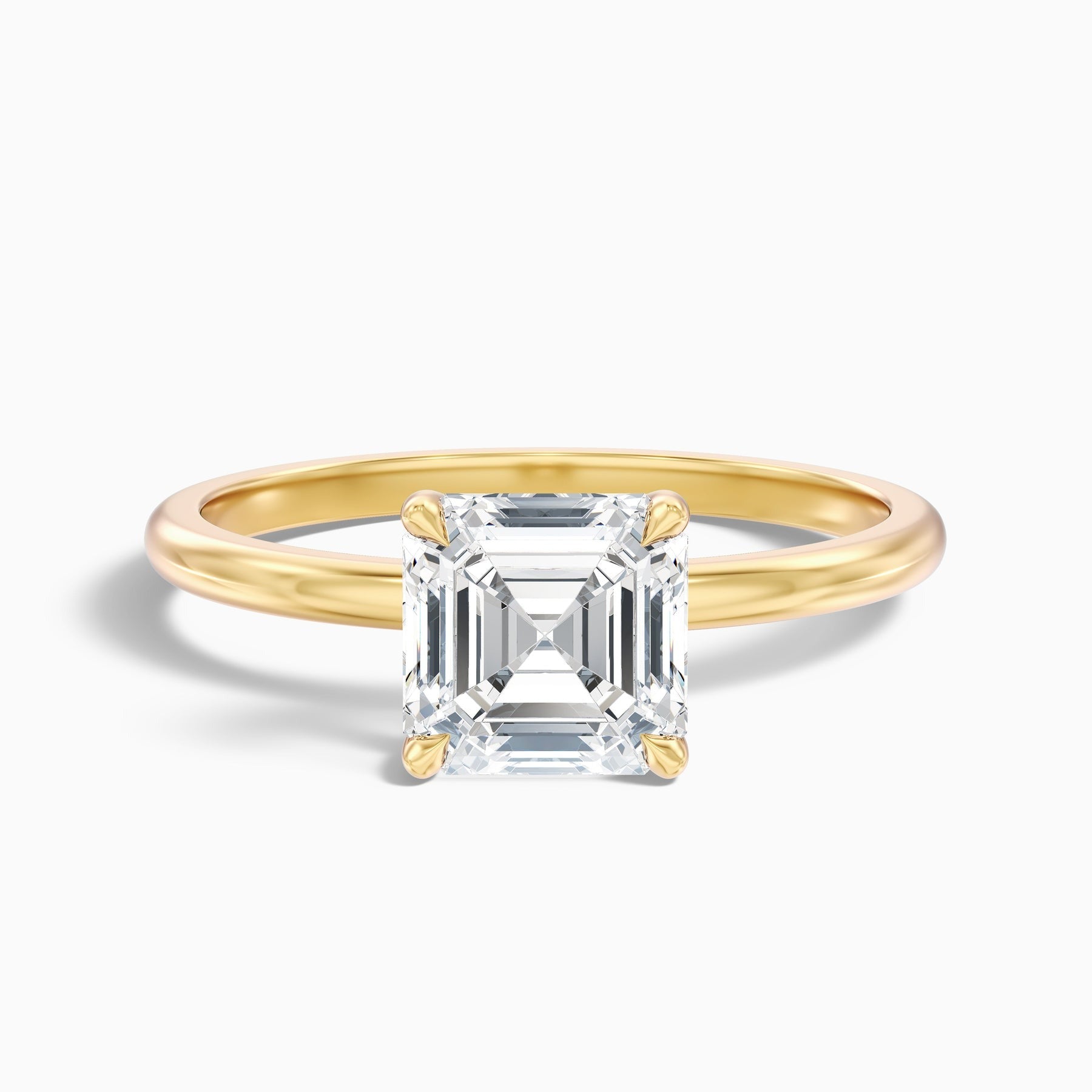 Starlume Asscher Cut Solitaire Lab Grown Diamond Engagement Ring