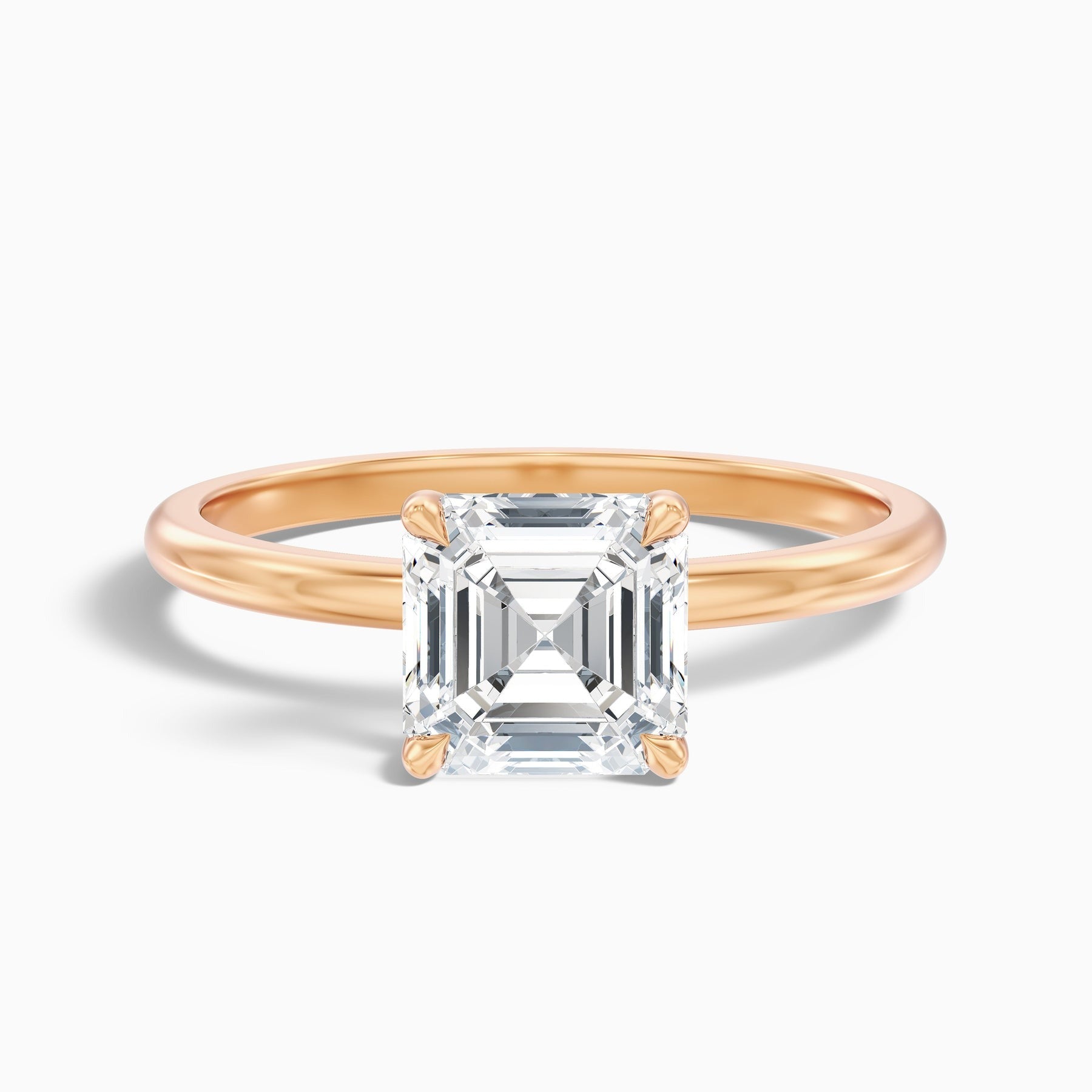 Starlume Asscher Cut Solitaire Lab Grown Diamond Engagement Ring