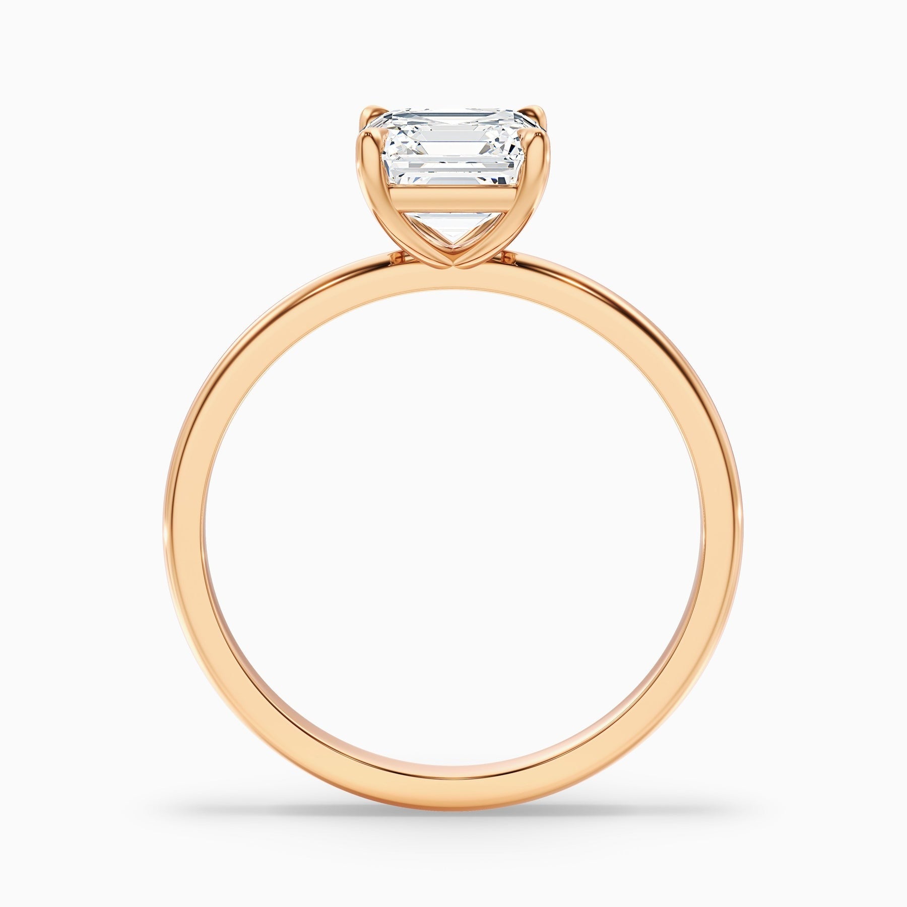 Starlume Asscher Cut Solitaire Lab Grown Diamond Engagement Ring