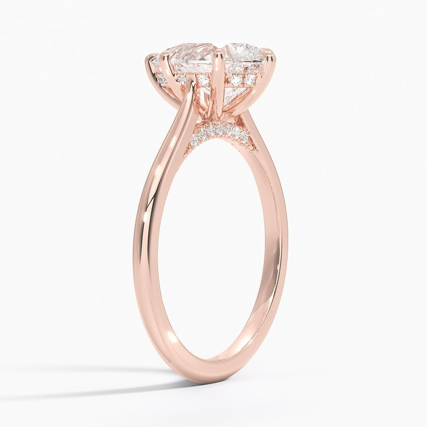 Stellar Pear Cut Solitaire Moissanite Engagement Ring Rose Gold