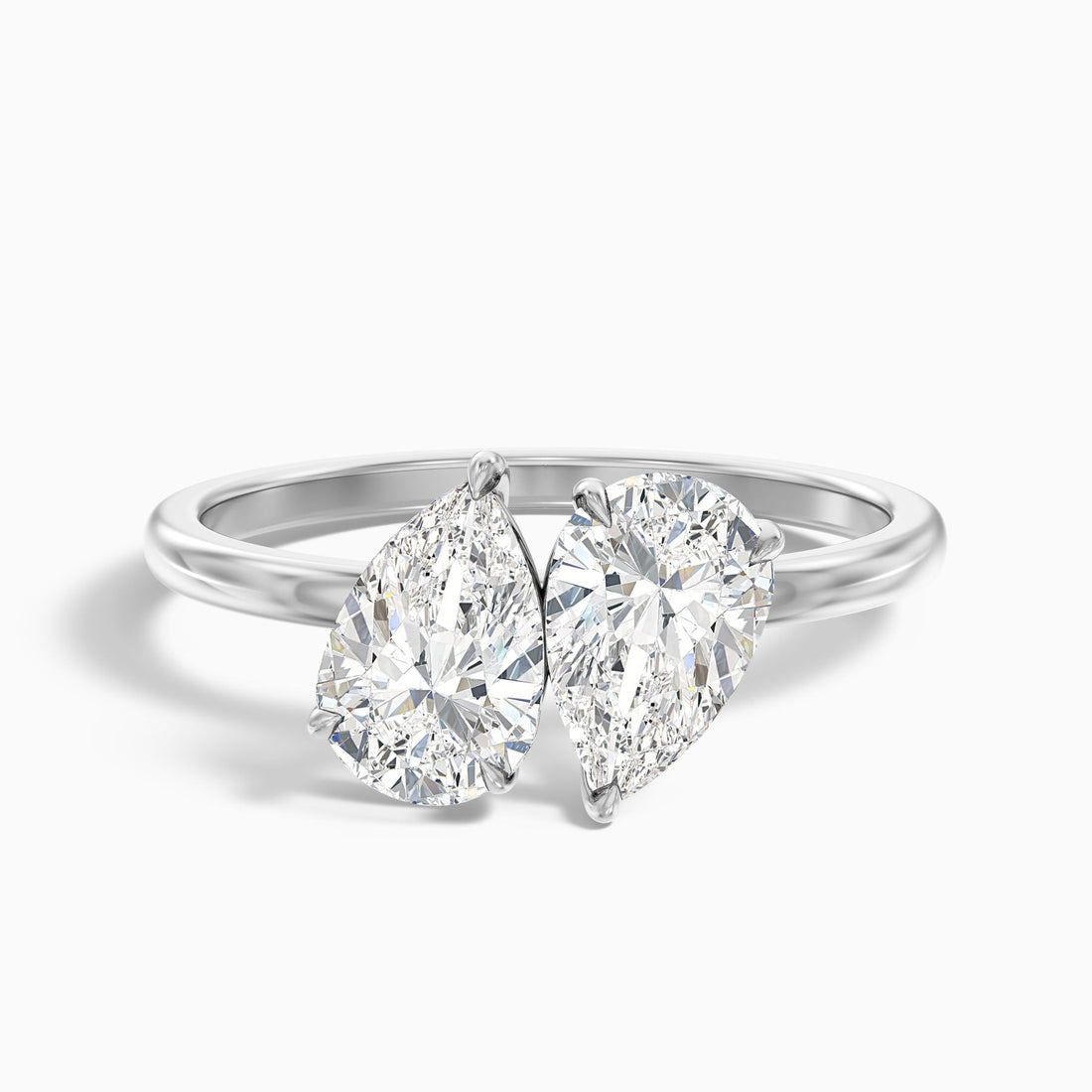 Stellara 1 Carat Toi Et Moi Ring in 14k White Gold With Both Pear Two Stone Lab Grown Diamond