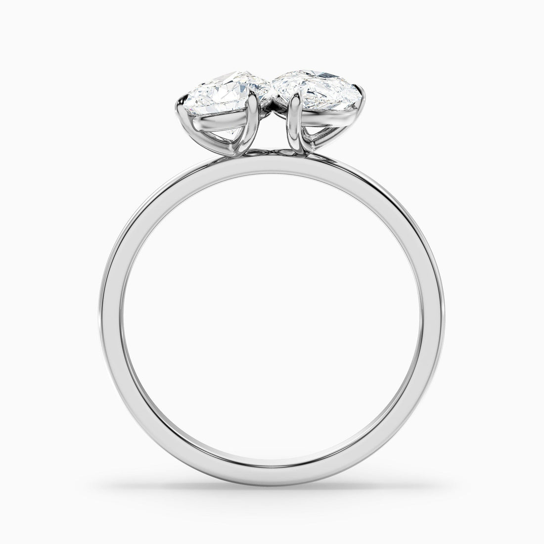 Stellara 1 Carat Toi Et Moi Ring in 14k White Gold With Both Pear Two Stone Lab Grown Diamond