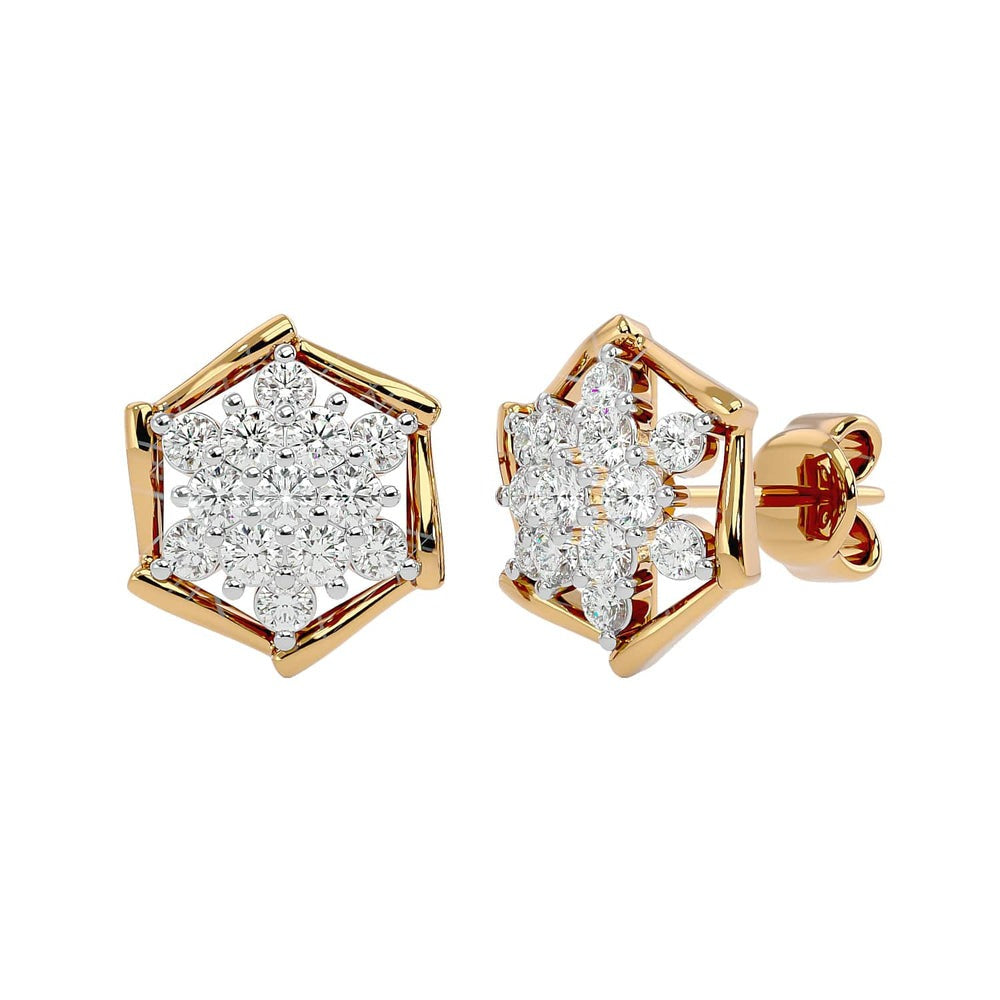 Stud Snowflake Lab Diamond Earrings