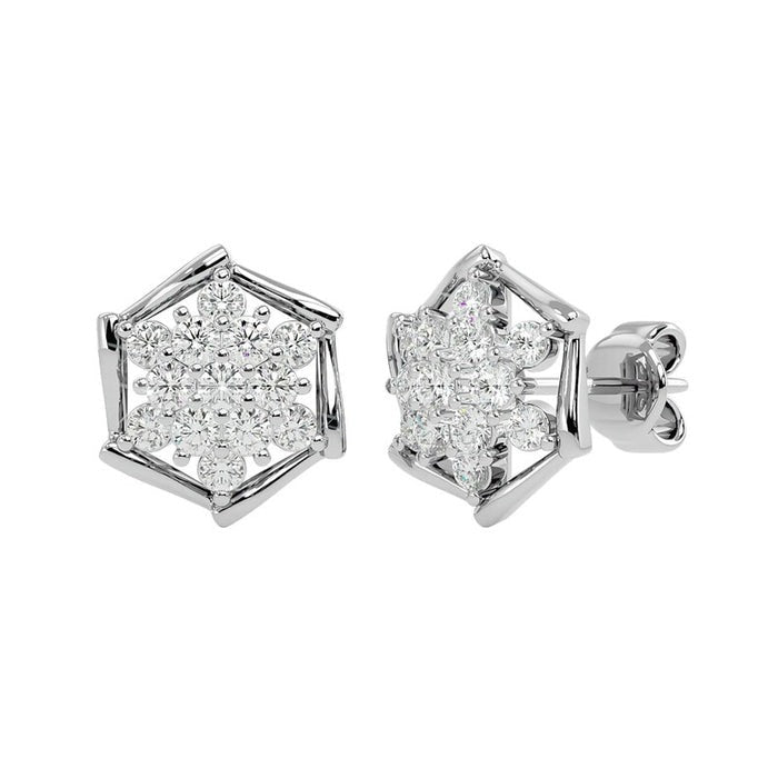 Stud Snowflake Lab Diamond Earrings