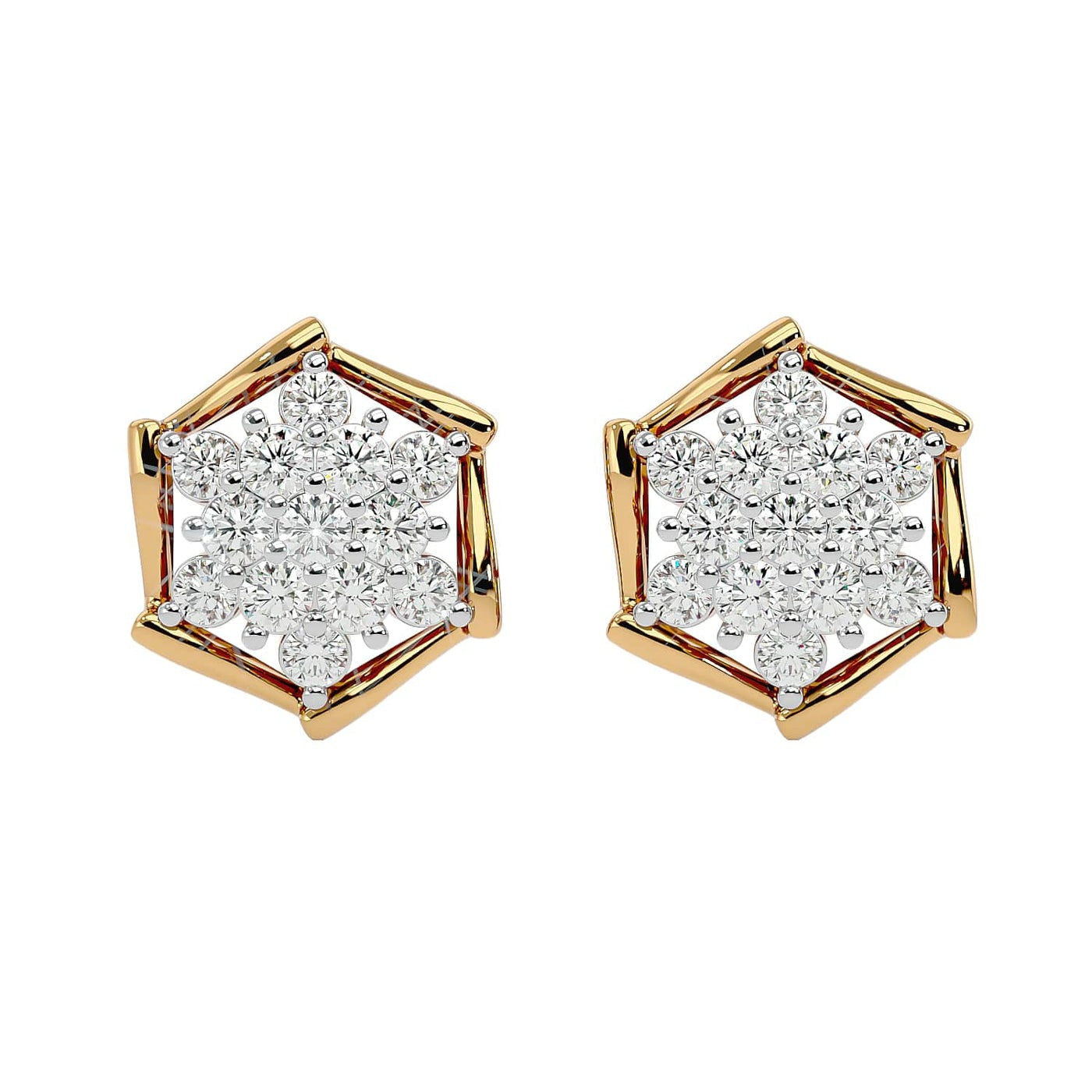 Stud Snowflake Lab Diamond Earrings