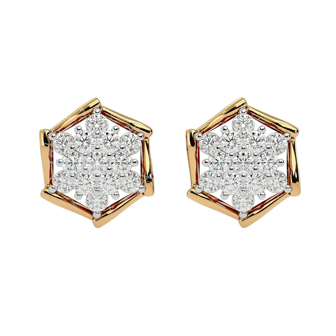 Stud Snowflake Lab Diamond Earrings