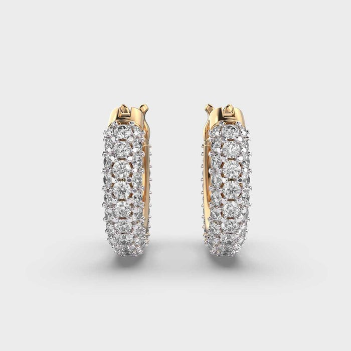 Studded Hoops Moissanite Earrings