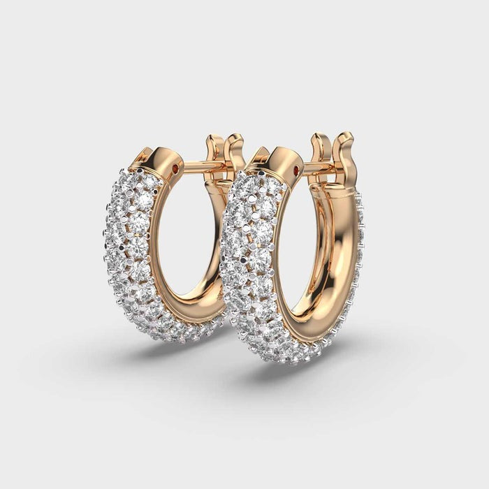 Studded Hoops Lab Diamond Earrings