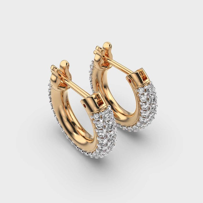 Studded Hoops Lab Diamond Earrings