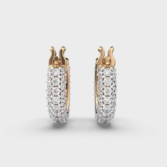 Studded Hoops Lab Diamond Earrings