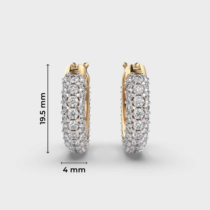 Studded Hoops Lab Diamond Earrings