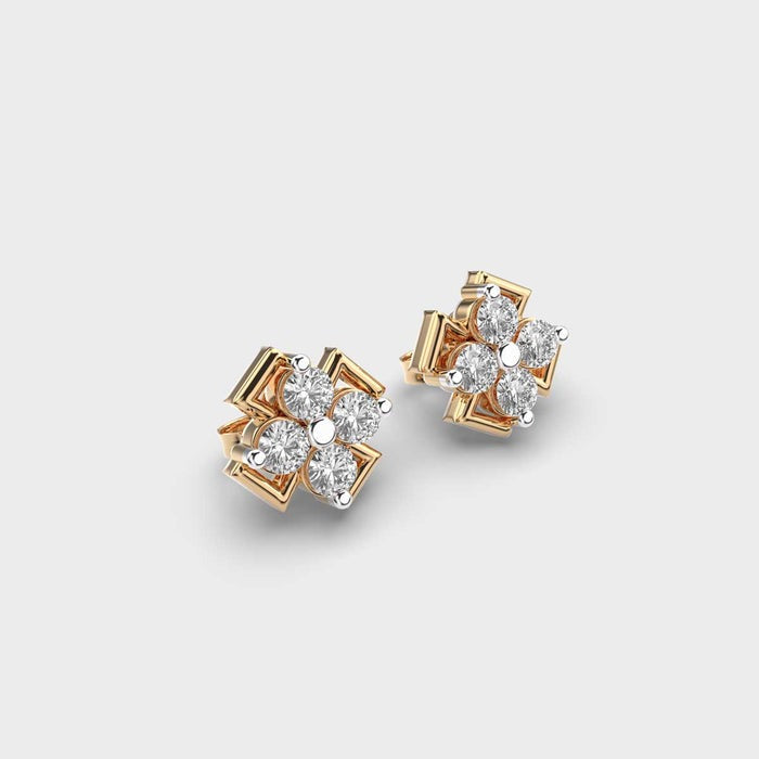 Swastik Moissanite Earrings