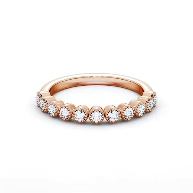 Talia Half Eternity Round Lab Diamond Bezel with Milgrain Ring