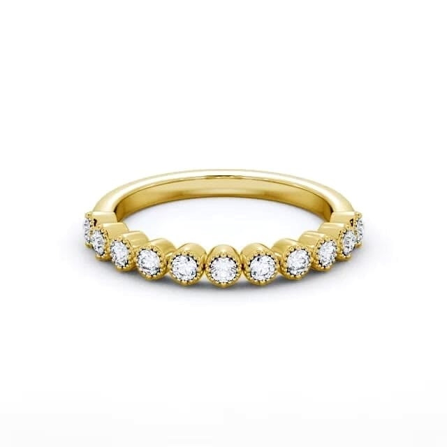 Talia Half Eternity Round Lab Diamond Bezel with Milgrain Ring 