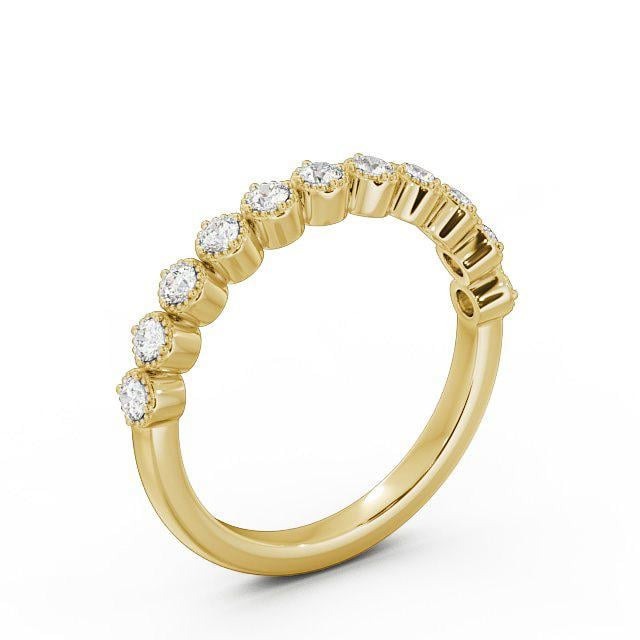 Talia Half Eternity Round Lab Diamond Bezel with Milgrain Ring