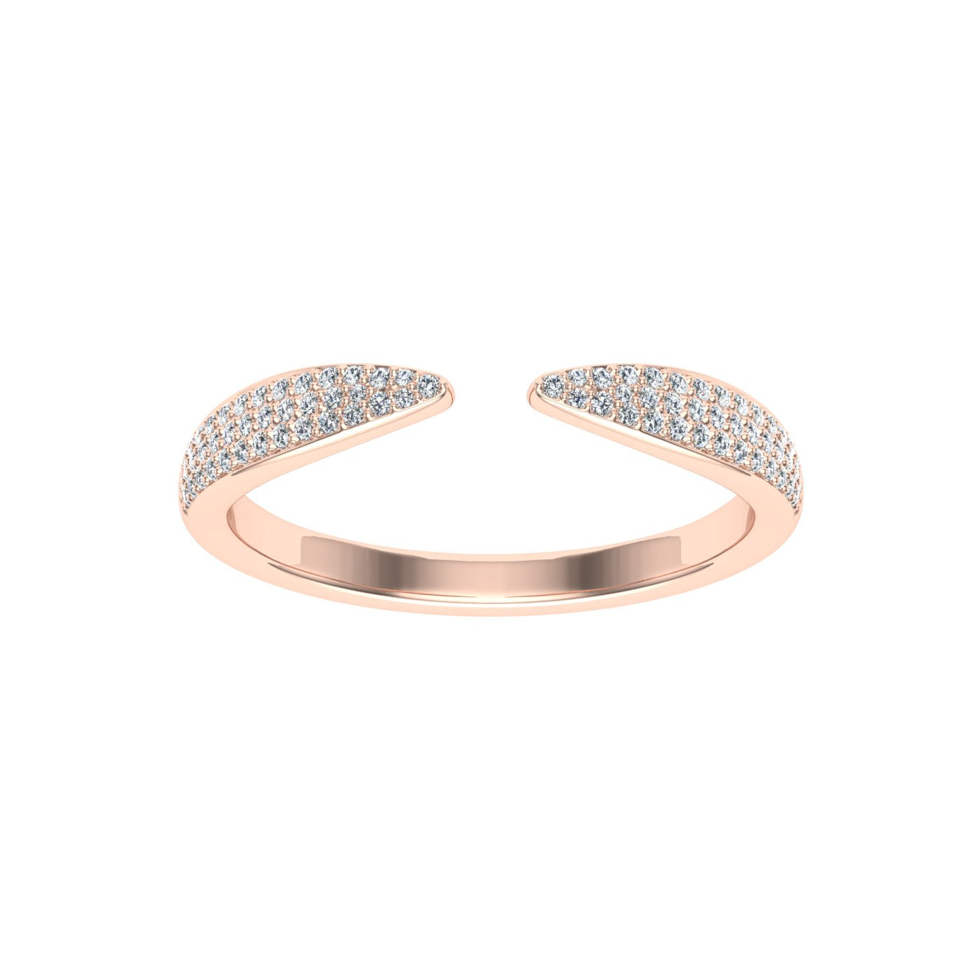 Tapered Frosted Moissanite Wedding Band Rose Gold