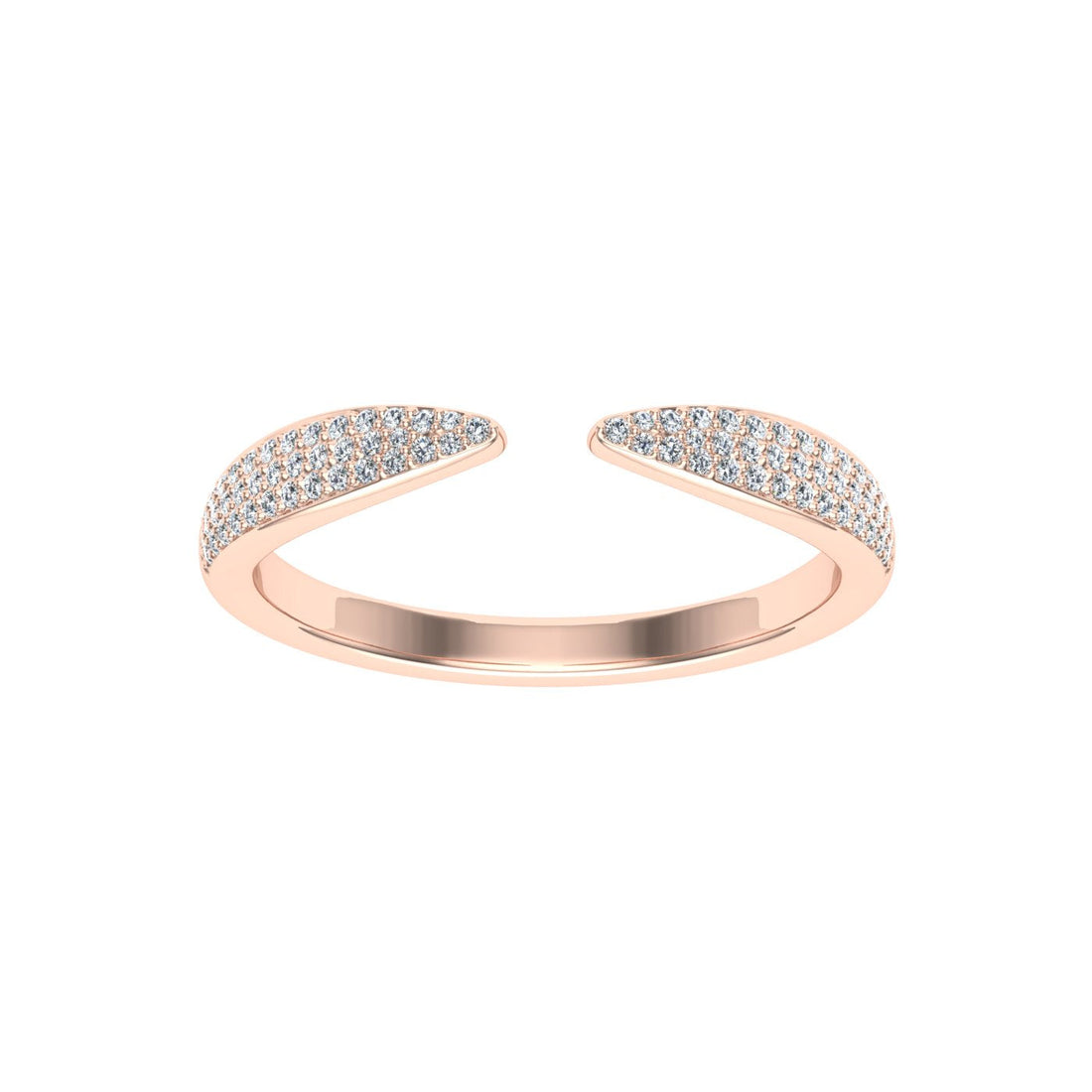 Tapered Frosted Moissanite Wedding Band Rose Gold