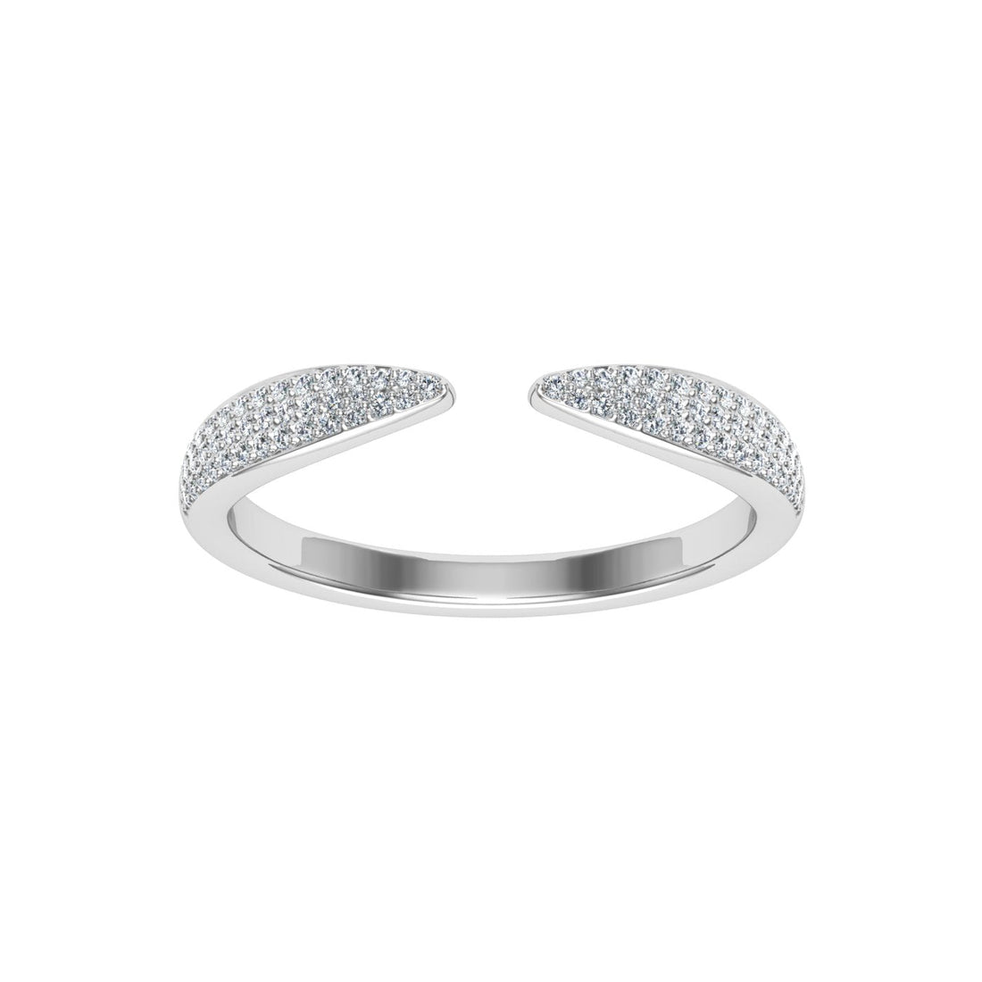 Tapered Frosted Moissanite Wedding Band White Gold