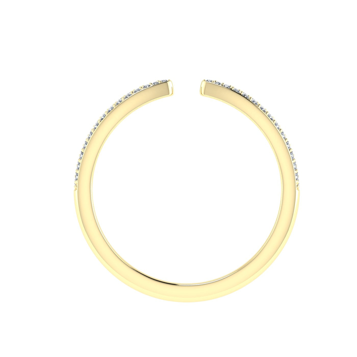 Tapered Frosted Moissanite Wedding Band Yellow Gold