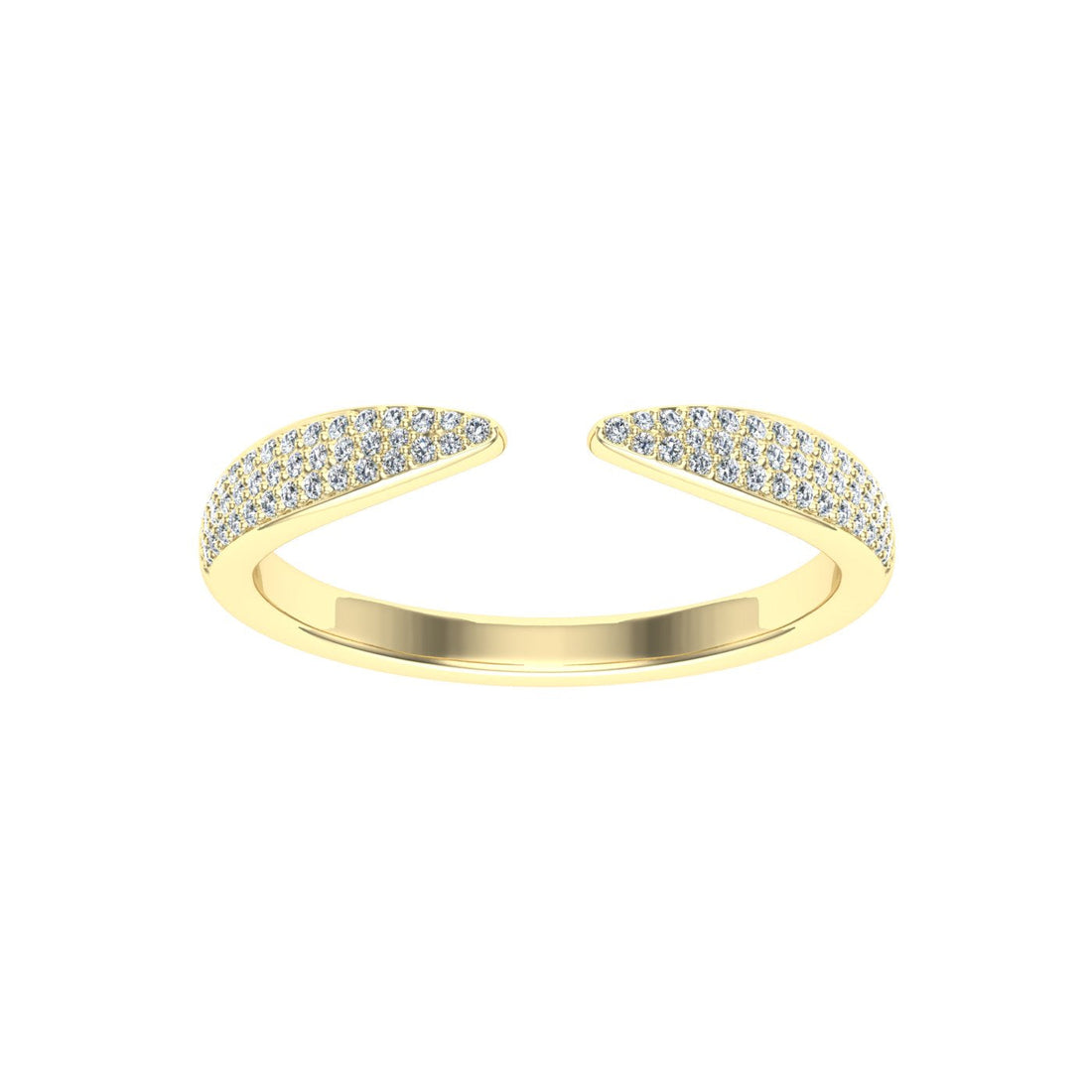 Tapered Frosted Moissanite Wedding Band Yellow Gold