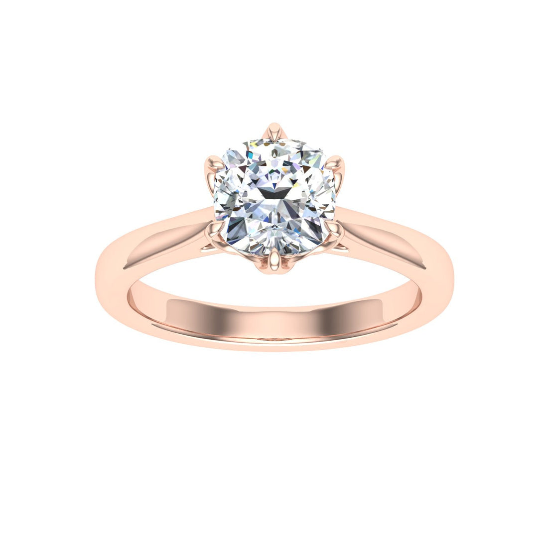 Tear Cushion Cut Solitaire Moissanite Engagement Ring Rose Gold