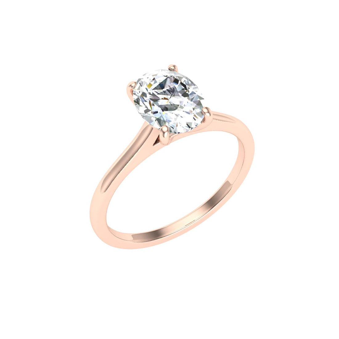 Tempest Oval Cut Solitaire Moissanite Engagement Ring Rose Gold