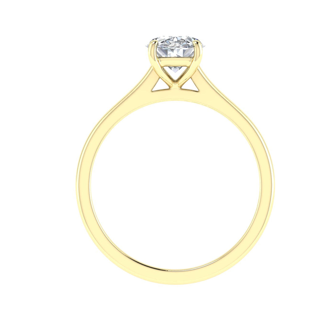 Tempest Oval Cut Solitaire Moissanite Engagement Ring Yellow Gold