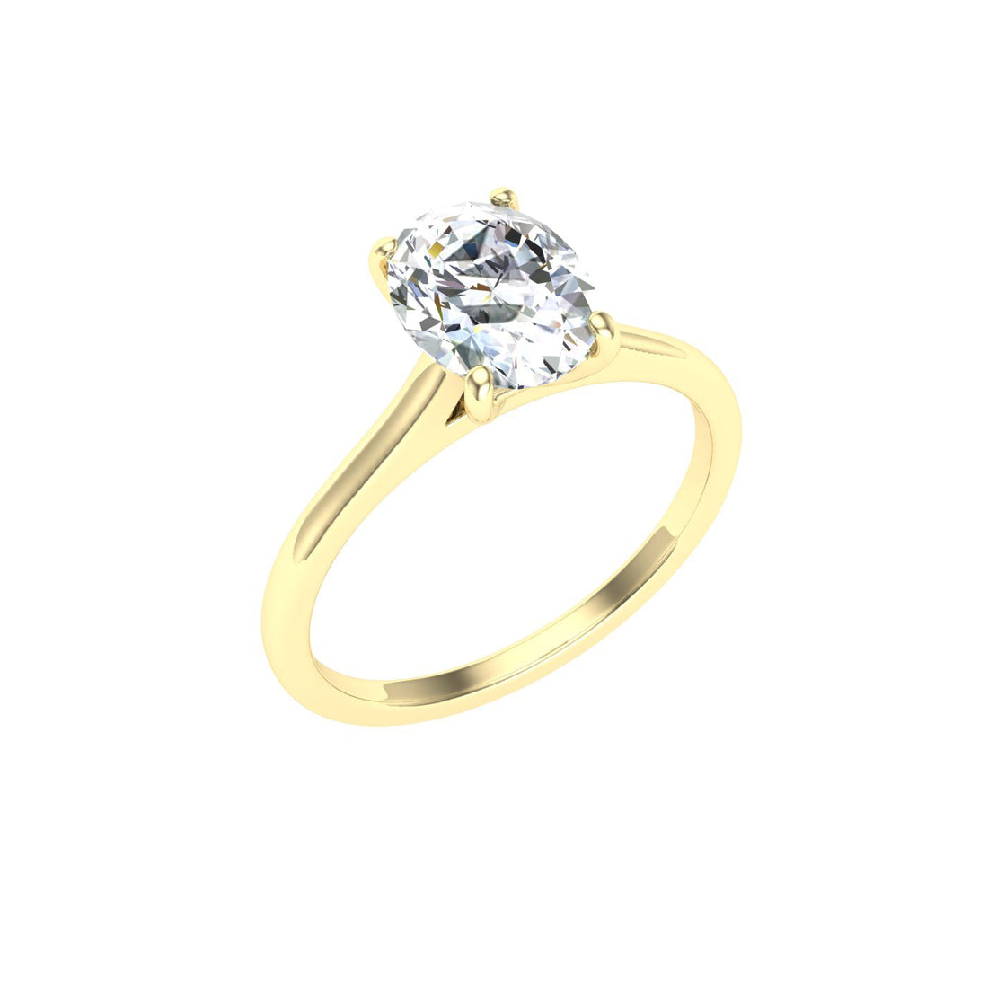 Tempest Oval Cut Solitaire Moissanite Engagement Ring Yellow Gold