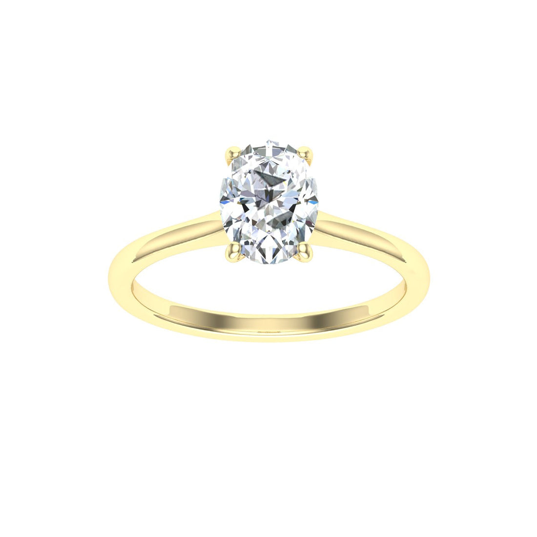 Tempest Oval Cut Solitaire Moissanite Engagement Ring Yellow Gold