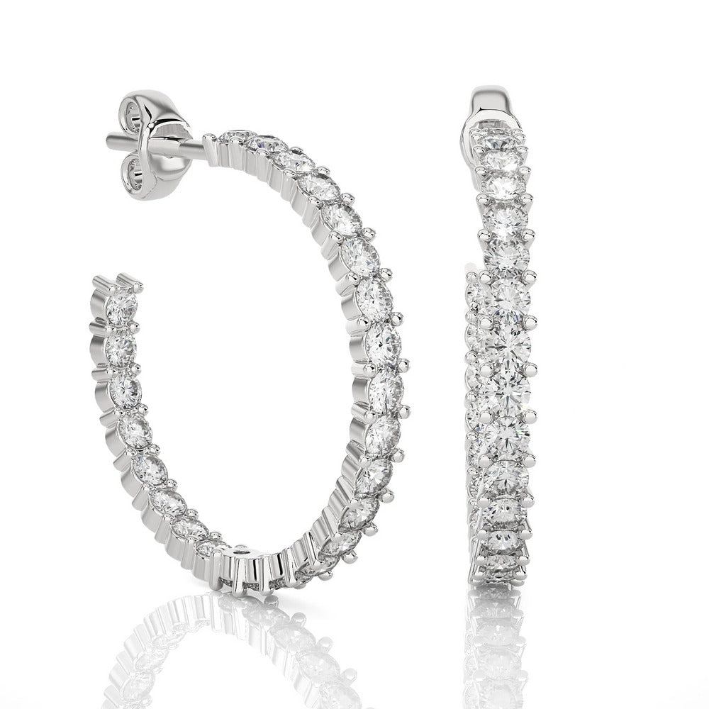 The Lempress Crown Half-Hoops Moissanite Earring