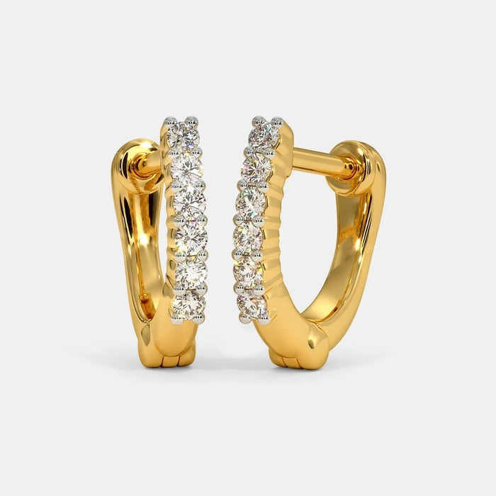 The Malani Multi Pierced Hoop Lab Diamond Earrings