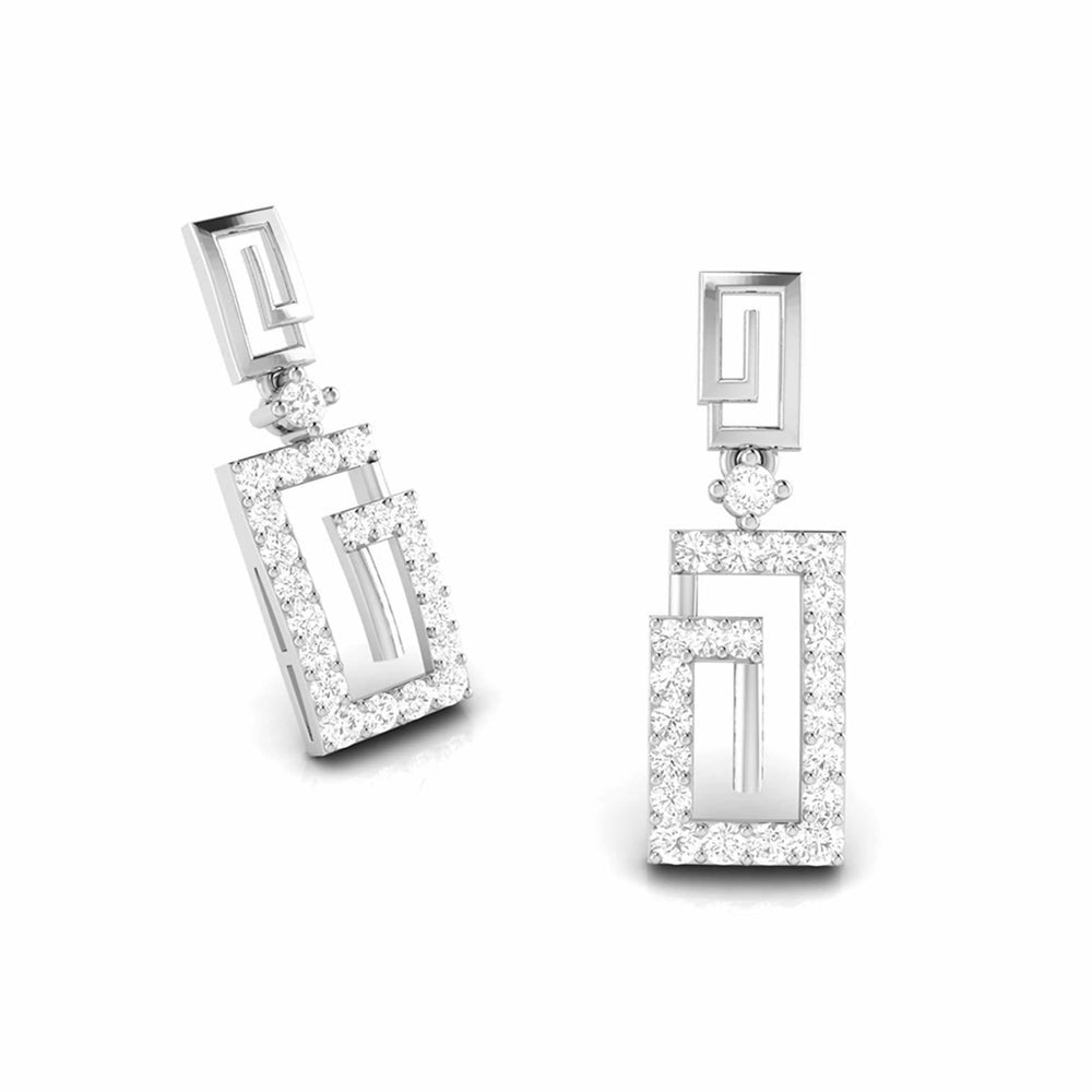 The Square Interlock Lab Diamond Earrings