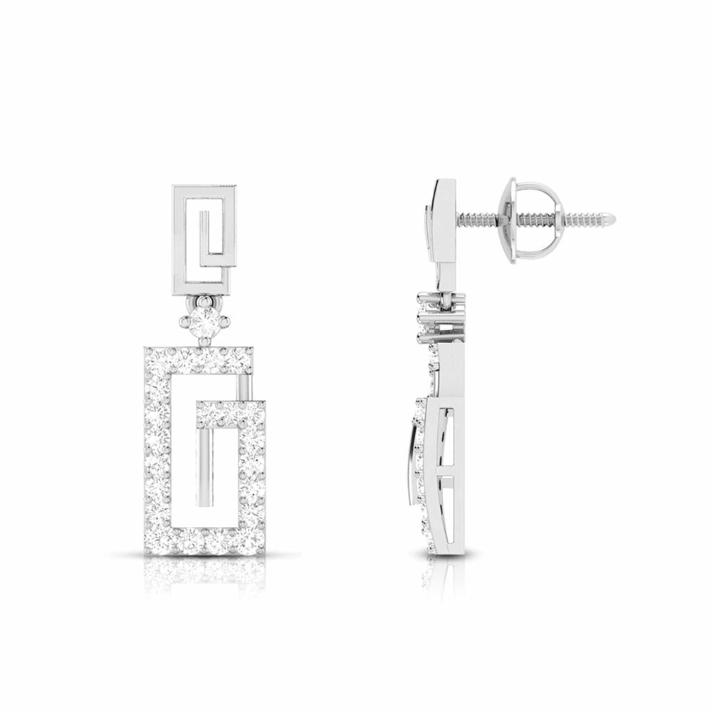 The Square Interlock Lab Diamond Earrings