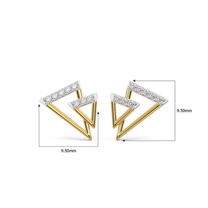 Three triangle Stud Moissanite Earrings