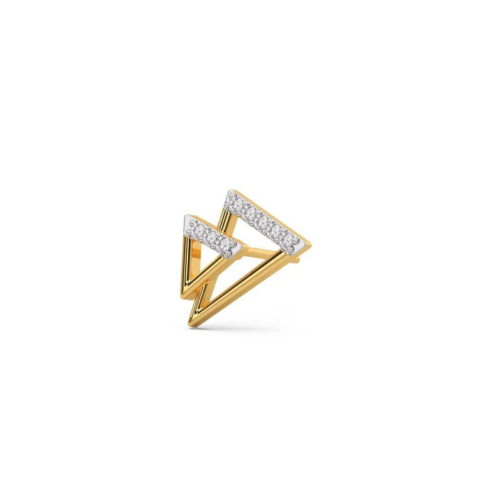 Three triangle Stud Moissanite Earrings