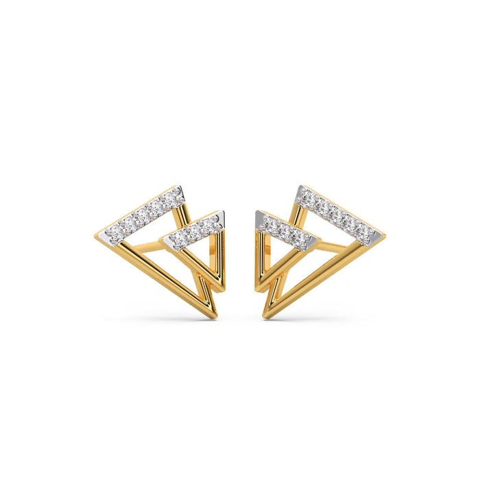 Three triangle Stud Moissanite Earrings