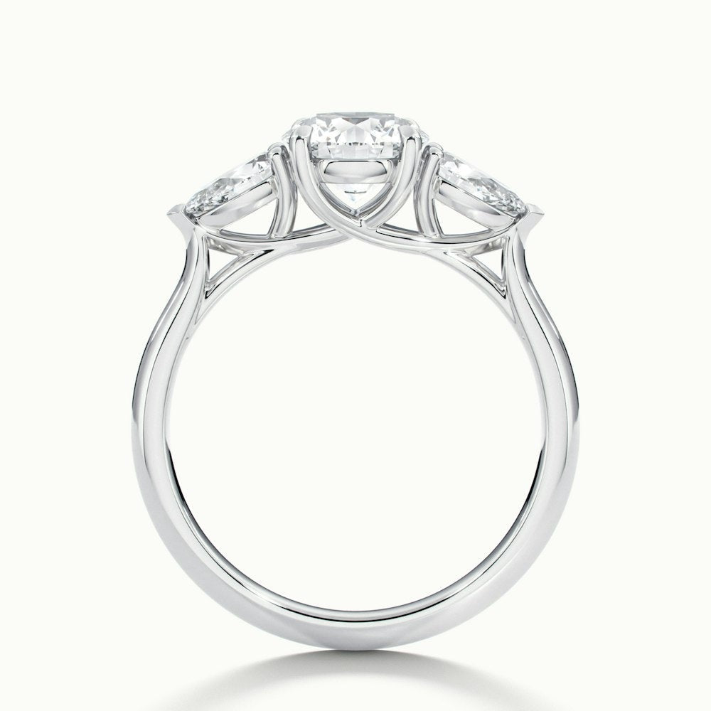 Thunder Round Lamear Moissanite Engagement Ring