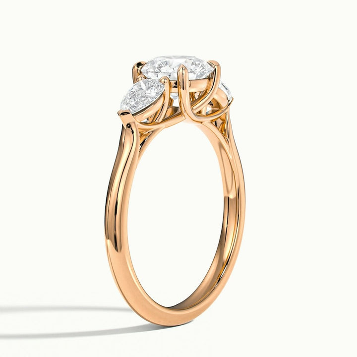 Thunder Round Lamear Moissanite Engagement Ring