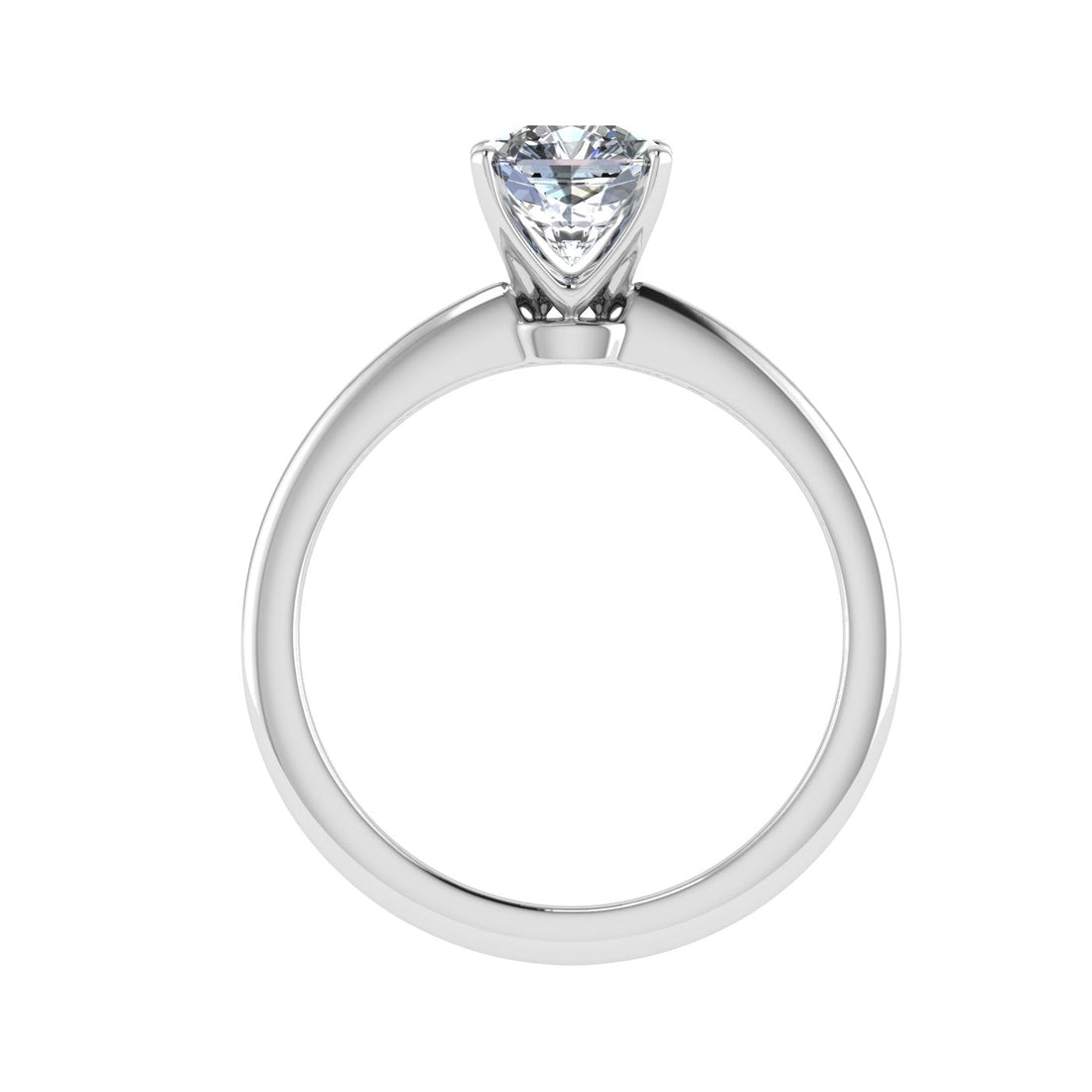 Tinsel Asscher Cut Solitaire Moissanite Engagement Ring White Gold