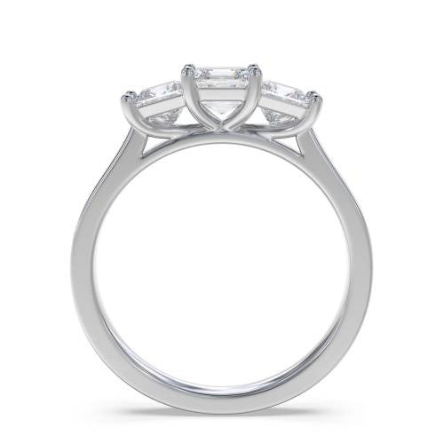 Traditional Asscher Lab Grown Diamond Trilogy Ring