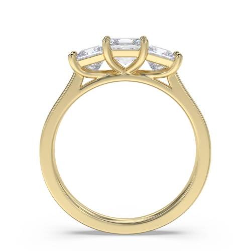 Traditional Asscher Lab Grown Diamond Trilogy Ring 